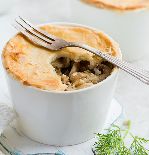 Пирог с курицей и грибами