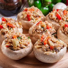 Шампиньоны, фаршированные овощами